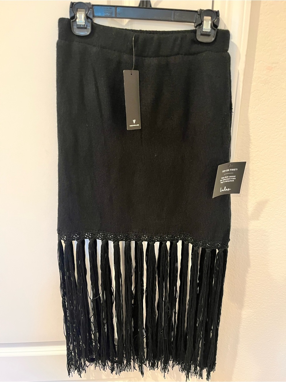 Lulus Black Fringe Hem Women's Skirt and Top - Picture 5 of 5